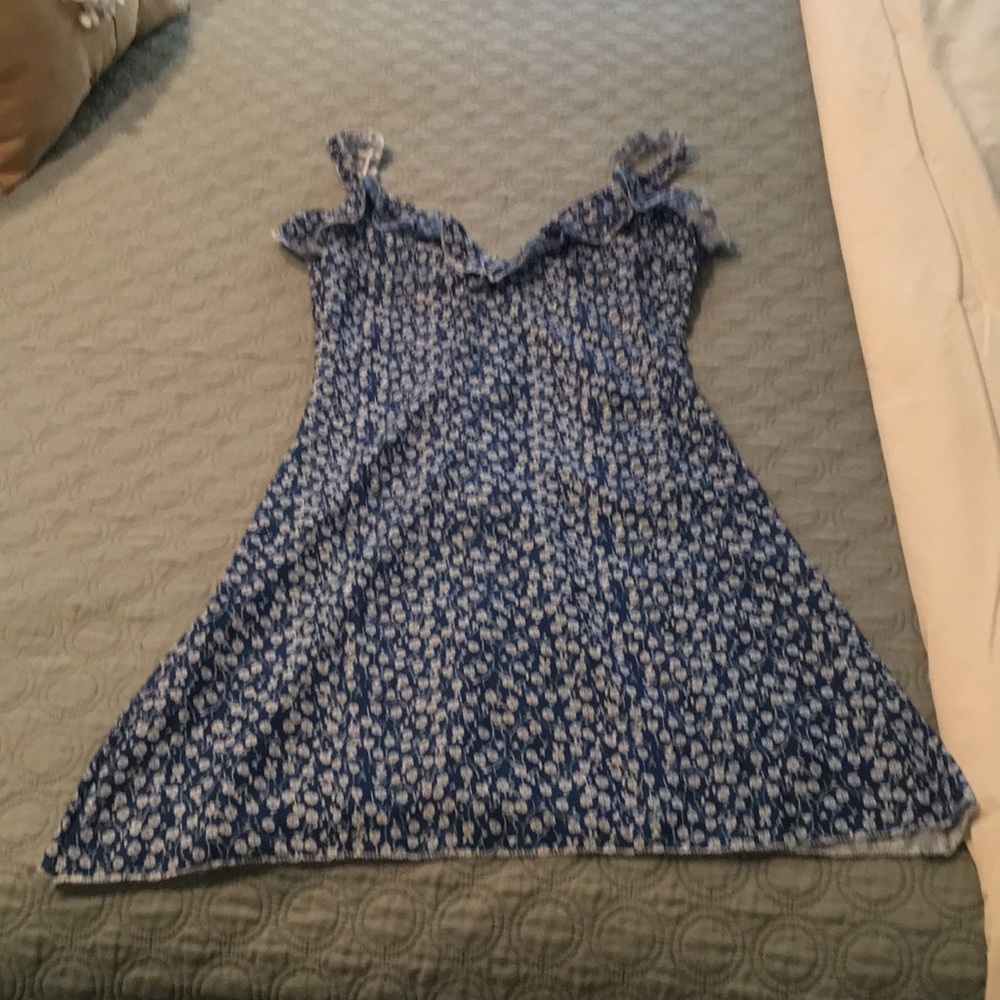 Blue floral print sundress